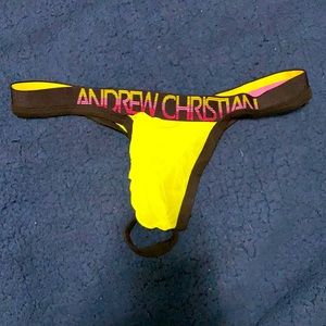 Andrew Christian Neon Mesh Thong - Large